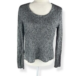 Eileen Fisher Knit Sweater Size Small Linen Blend Metallic Luxury Italian Yarn